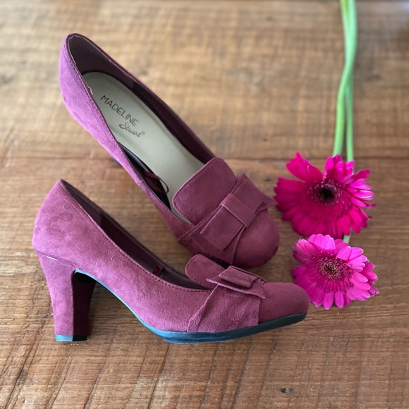 Madeline Stuart Shoes - Madeline Stuart Burgundy Vintage Look Pumps
